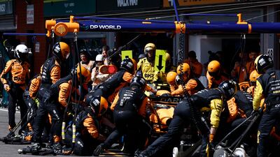 McLaren driver Oscar Piastri in the pit lane. AP