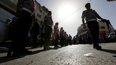 Jordanian soldiers attend the funeral of one of the intelligence officers killed in an attack on a security office in Baqaa, at the city of Al Salt, Jordan on June 6, 2016. Muhammad Hamed / Reuters