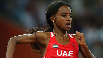 Bethlem Desaleyn of the UAE shown competing on Sunday a the 2015 Athletics World Championships in the 1500 metres in Beijing. Alexander Hassenstein / Getty Images / August 23, 2015