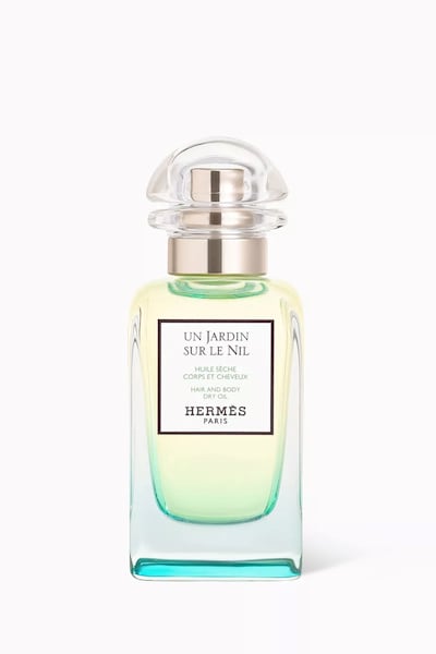 Un Jardin Sur le Nil Hair and Body Dry Oil. Photo: Hermes