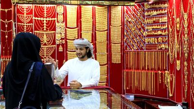 Overall demand for gold jewellery in Dubai was down 8 per cent in the first quarter of this year. Ravindranath K / The National