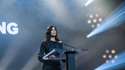 Nadine Labaki gives keynote speech at the 2019 Nansen Refugee Award prestigious ceremony on Monday in Geneva.