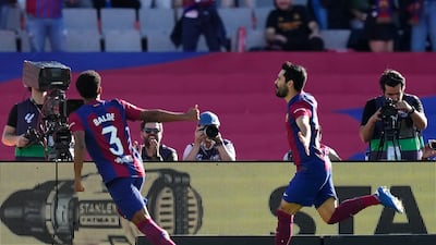 Barcelona's Ilkay Gundogan after scoring the opening goal. EPA