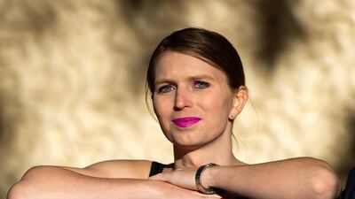 US whistleblower Chelsea Manning poses for photographs as she makes her first public appearance in Britain. EPA.