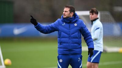Frank Lampard oversees the training session. Getty
