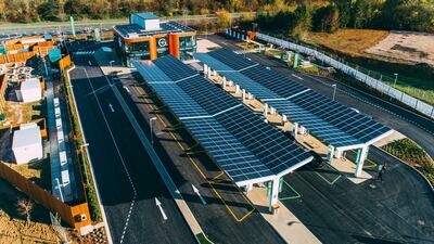 Grideserve has opened the UK’s first electric forecourt near Braintree in Essex. Courtesy Gridserve