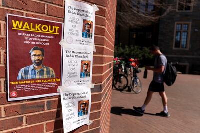 Georgetown University students have held demonstrations in support of Badar Khan Suri. AP