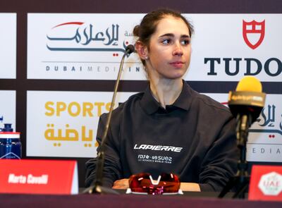 Marta Cavalli of FDJ-Suez during the pre-race press conference. Victor Besa / The National