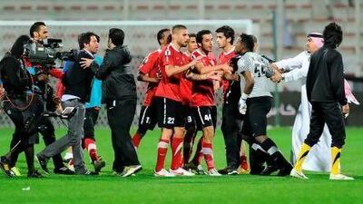 Majed Nasser goalkeeper for Al Wasl during a scrum with Al Ahli. Ashraf Al Amra / Al Ittihad