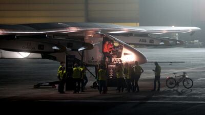 Solar Impulse founder André Borschberg was at the controls of the single-seater when it took off from the Al Bateen Executive Airport.