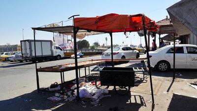 The now-closed market stall at the edge of the market belonging to the men who have been charged with the attack on the 16-year-old victim.