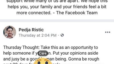 Facebook has launched a new 'Hug' reaction button. Courtesy Facebook