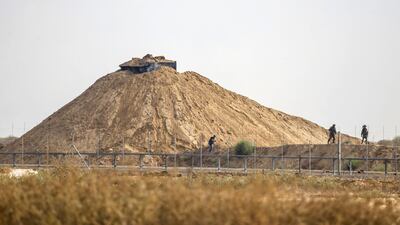 An Israeli military observation post on the southern Gaza border, east of the city of Khan Younis. AFP