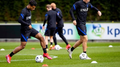 Dutch defender Owen Wijndal, left, and midfielder Perr Schuur. AFP