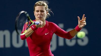 Eugenie Bouchard was to team up with Novak Djokovic in the UAE Royals team. Elsa / Getty Images / AFP