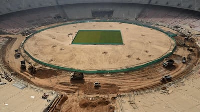 The new cricket stadium in Motera will have three different types of practice pitches. AFP