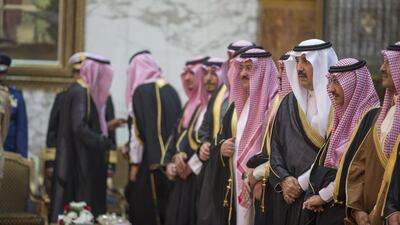 The official visit to Riyadh came as Egypt bombed ISIL targets in Libya and Shiite Houthi militiamen prepared for an offensive against Sunni tribes in Yemen. Mohamed Al Hammadi / Crown Prince Court - Abu Dhabi