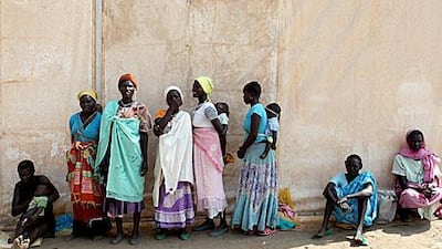 While many refugees fled the fighting between Khartoum and the Sudan Peoples Liberation Army-North, such as these women at a UN camp in South Sudan, its is thought half a million remain in Blue Nile state and Southern Kordofan without aid support. They now severe face food shortages.