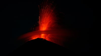 Lava erupts from the crater of the Volcan de Fuego (Volcano of Fire), about 35km from Guatemala's capital city. AP