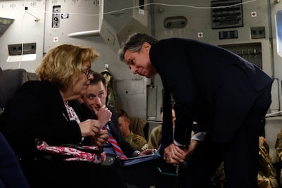 Blome would succeed Barbara Leaf, left, seen here with former US Secretary of State Antony Blinken. AFP