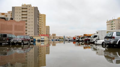 A general view of flooded street following heavy rain in Kuwait City. EPA