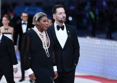 Serena William and Alexis Ohanian at the Met Gala. EPA