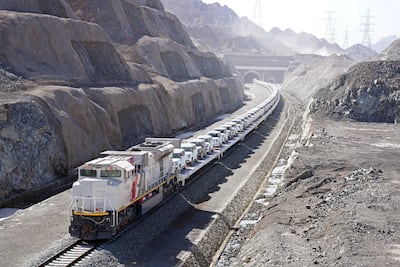 Cars are transported by rail to a car dealership in April 2026. Photo: Al Masaood Automobiles