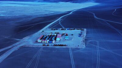 A camp on the Aguilar salt flat in Chile's Atacama region. AFP