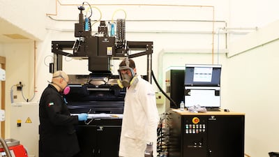 The machines they use are open source platforms imported from Germany, equipped with sensors and monitors to capture data that helps the team develop better compounds