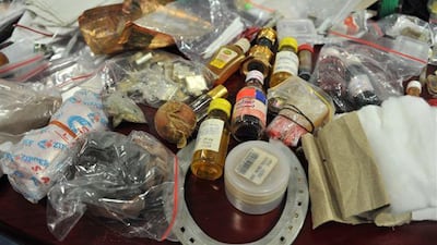 A number of magic and sorcery items seized by Dubai Customs.
