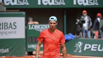 Rafael Nadal takes part in a training session at the Roland Garros on Friday ahead of the 2014 French Open. Miguel Medina / AFP / May 23, 2014