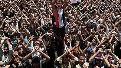 Security forces opened fire on some of the tens of thousands of anti-government protesters gathered in Sana’a yesterday, killing two and injuring five.