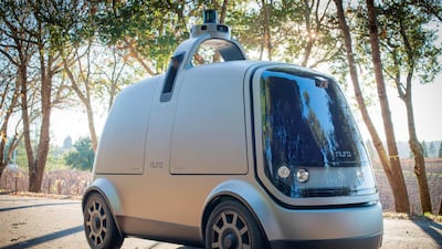 The self-driving delivery vehicle from Silicon Valley start-up Nuro. Courtesy of Nuro