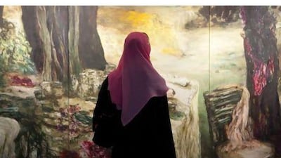 A painting by Ziad Dalloul is among work by more than 100 international artists at the Biennial.