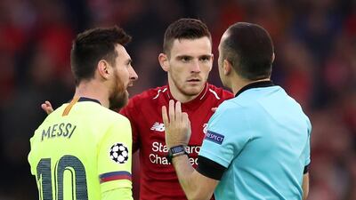 Andrew Robertson: 6/10: Clashed with Lionel Messi and Luis Suarez in a fiery first half before being forced off injured. Reuters