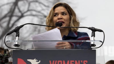Actress America Ferrera shows support for Ms Abrams. AP
