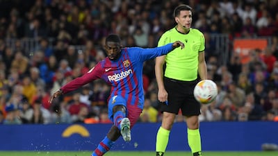 Barcelona forward Ousmane Dembele could leave the club on free transfer this summer. AFP