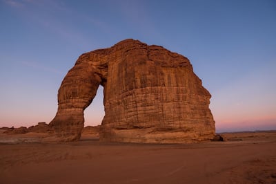 Jabal Al Fil, or Elephant Rock, in Al Ula. Courtesy Discovery Channel