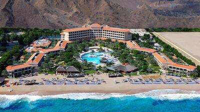 An aerial view of Fujairah Rotana Resort & Spa. Courtesy Fujairah Rotana Resort & Spa