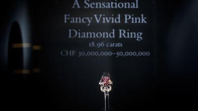 The rectangular-cut diamond has been graded "fancy vivid" — the highest possible grade of colour intensity. Reuters