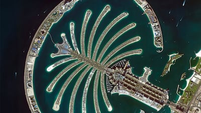 The Palm Jumeirah photographed by KhalifaSat, the first entirely Emirati-made satellite. All photos: Dubai Media Office