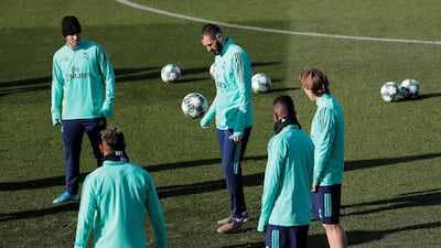 Real Madrid squad during training. Reuters
