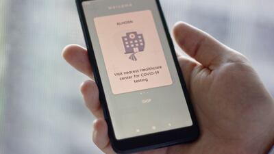 The government's Al Hosn app enables test and trace, stores the results of PCR tests and can be used as proof of Covid-19 vaccination. The National