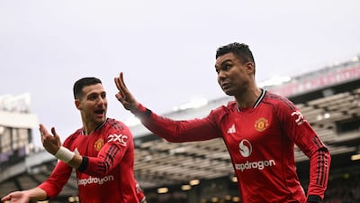 Casemiro after scoring United's first goal. AFP