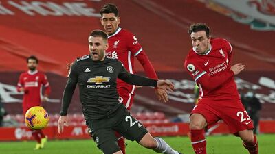 Luke Shaw – 8. Involved in first half counters down the left. Solid, though lost ball which led to Salah run on goal. Attacked and assisted and full of energy for 90 minutes. More touches than any other United player. Man of the match. AFP