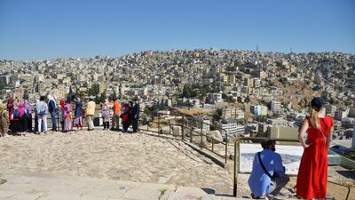 Visitors at the Amman Citadel in Jordan. Last month, the government praised a 'rapid and remarkable' recovery for its tourism industry after the coronavirus outbreak in 2020.
