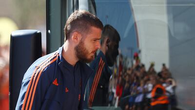 David de Gea arrives at the St Mary's Stadium. Reuters