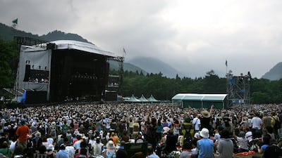 The crowd at Fuji Rock Festival in Yuzawa, Niigata, Japan. Getty Images