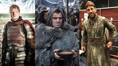 Ed Sheeran, David S Cohen, and Aaron Rodgers are just a few famous faces who have shown up on 'Game of Thrones'. Courtesy HBO