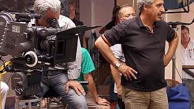 Masoud Jafari Jozani , an Iranian filmmaker, on the set in California making In the Wind's Eye.